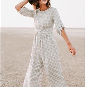 Geneva Grid Tie Jumpsuit